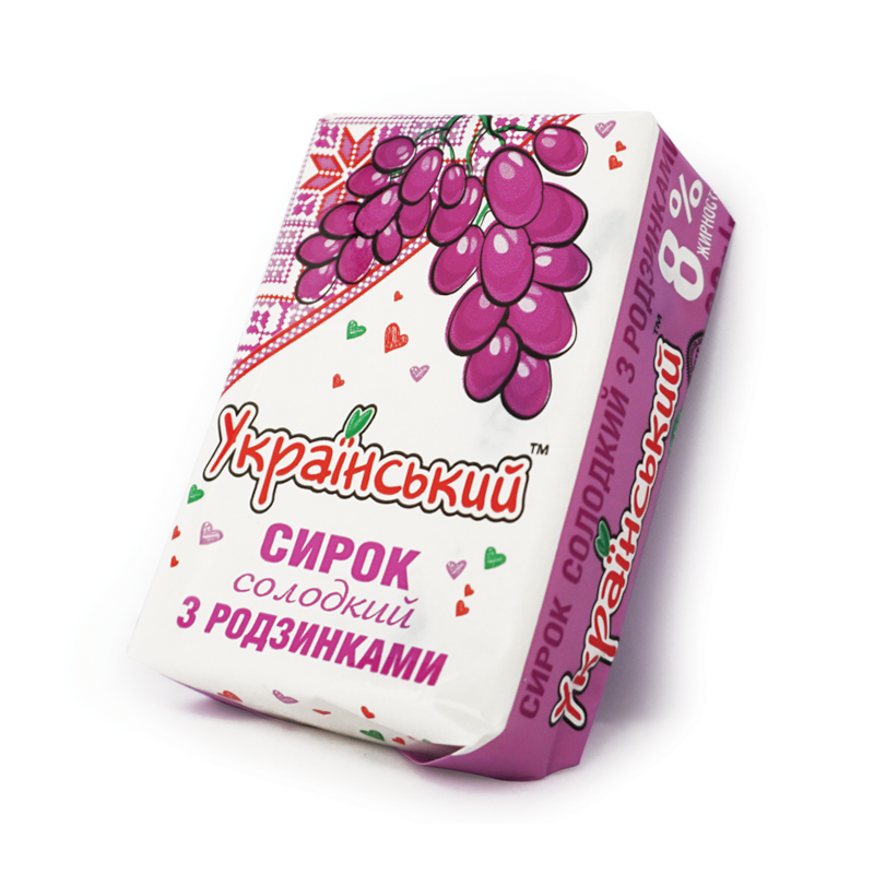 Сирок солодкий УКРАЇНСЬКИЙ родзинки 8%, 90г